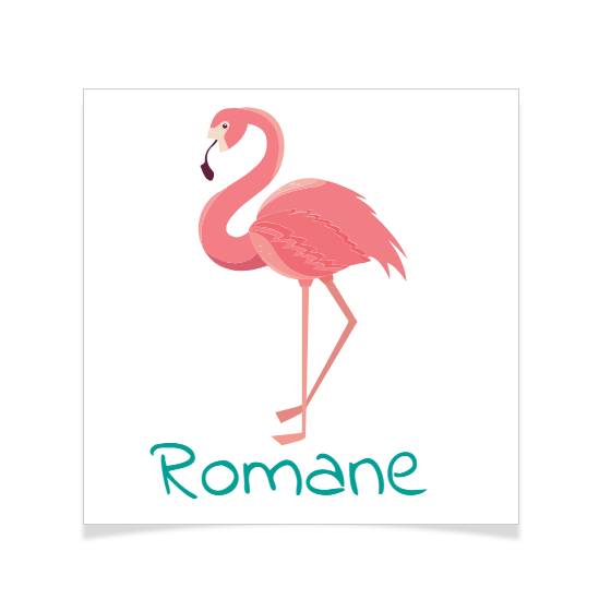 8 Tatouages  personnaliser - Flamant Rose 