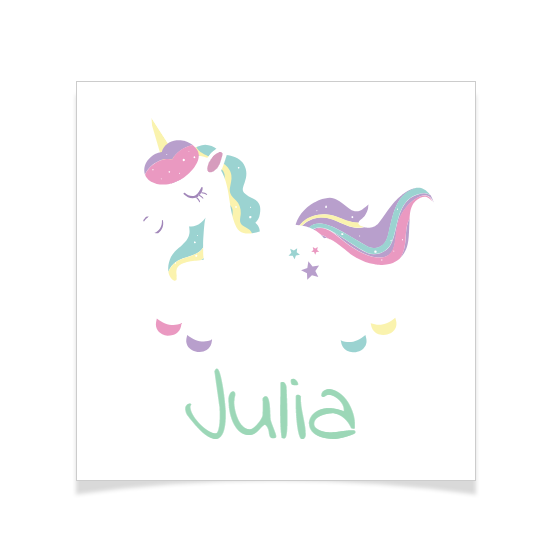 8 Tatouages à personnaliser - Licorne Etoile 
