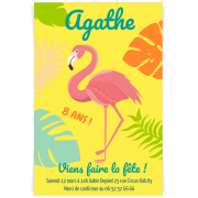 Invitation A Personnaliser Flamant Rose Ambiance Turquoise Pour L Anniversaire De Votre Enfant Annikids