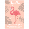 Invitation  personnaliser - Flamant Rose Ambiance Rose