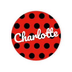 Disques Cupcake à personnaliser - Pois Noir / Rouge. n°2