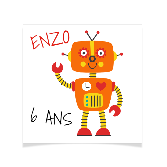 8 Tatouages  personnaliser - Robot Enzo 