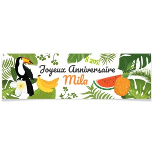 Bannière à personnaliser - Tropical Toucan