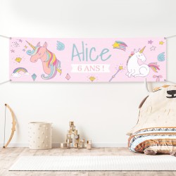 Bannire  personnaliser - Licorne Rainbow. n1