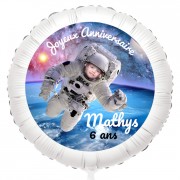 Ballon Photo Astronaute - Gonflé à l'Hélium 55 cm
