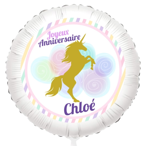 Ballon Licorne Or Gonfle A L Helium 55 Cm Pour L Anniversaire De Votre Enfant Annikids