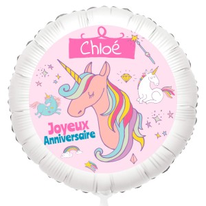 Ballon  personnaliser - Licorne Rainbow