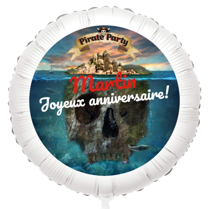 Ballon  personnaliser - Pirate l Ile Fantme 