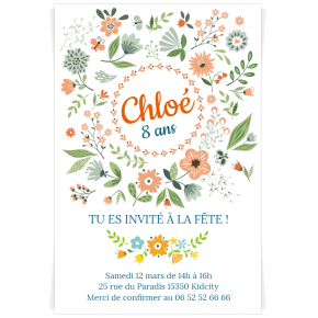 Les Invitations D Anniversaire Invitations Personnalisables Nature Fleurs La Decoration D Anniversaire Pour Votre Enfant Annikids