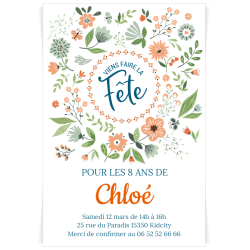 Invitation  personnaliser - Fleurs de Printemps. n1