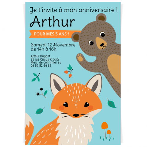 Invitation A Personnaliser 2 Amls Pour L Anniversaire De Votre Enfant Annikids