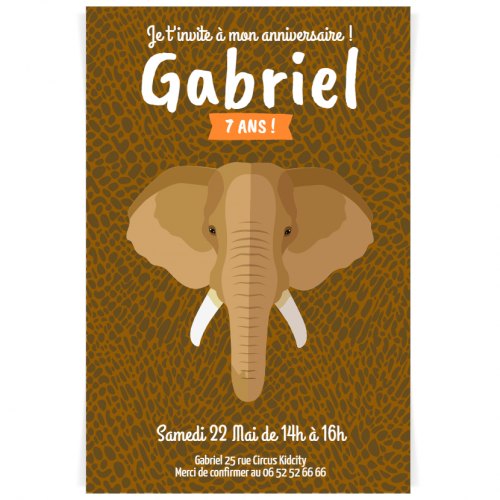 Invitation A Personnaliser Savane Elephant Pour L Anniversaire De Votre Enfant Annikids