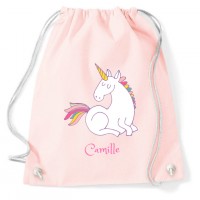 Sac d'activits  personnaliser - Licorne blanche