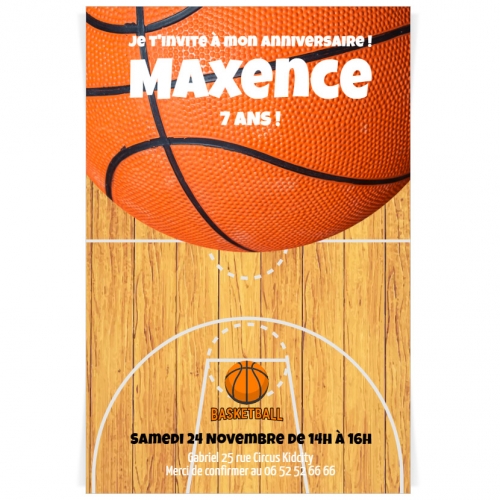 Invitation A Personnaliser Terrain De Basket Pour L Anniversaire De Votre Enfant Annikids