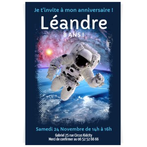 Invitation  personnaliser - Astronaute