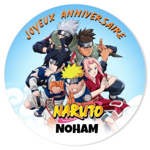 Décor à gâteau avec sa photo naruto - Anniversaire enfant