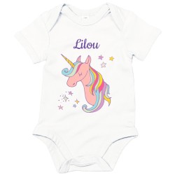 Body bb  personnaliser - Licorne Rainbow. n1