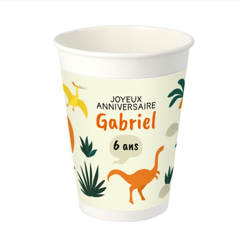 8 Gobelets  personnaliser - Dinosaures 