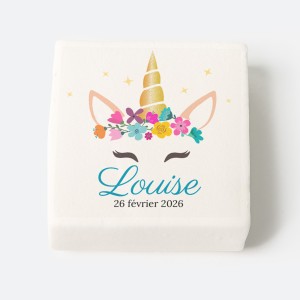 12 Guimauves personnalises - Licorne fleurs