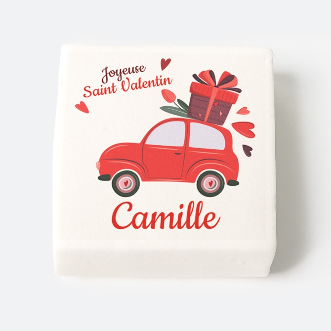 12 Guimauves personnalises - St Valentin Voiture 