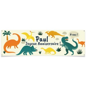 Bannière à personnaliser - Dinosaures