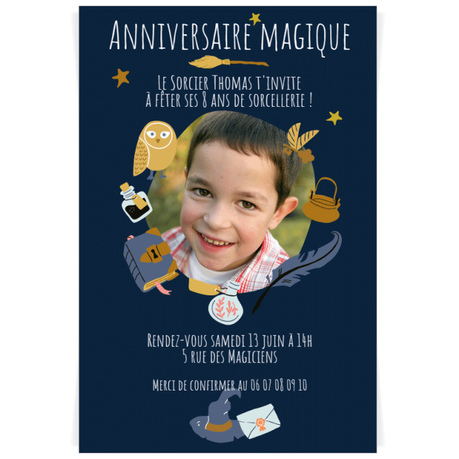 Invitation  personnaliser - Apprenti Sorcier 