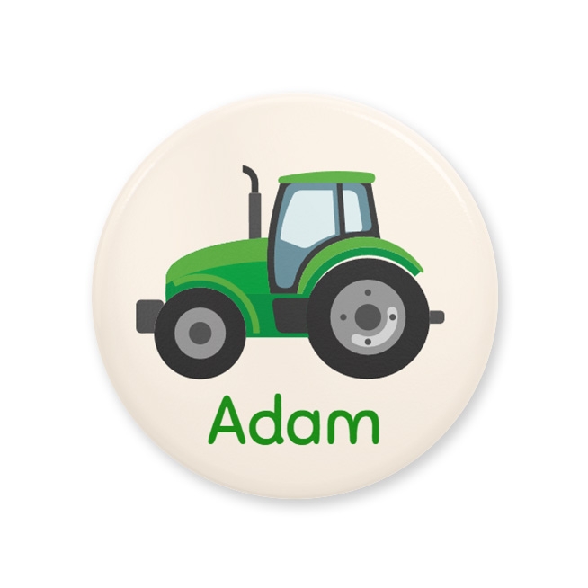 Badge à personnaliser - Tracteur pour l'anniversaire de votre