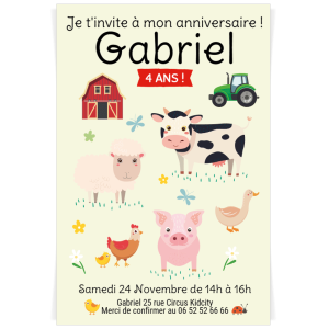 Invitation  personnaliser - Ferme