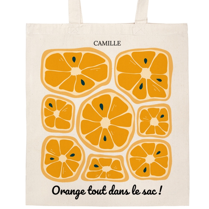 Tote bag  personnaliser - Oranges 