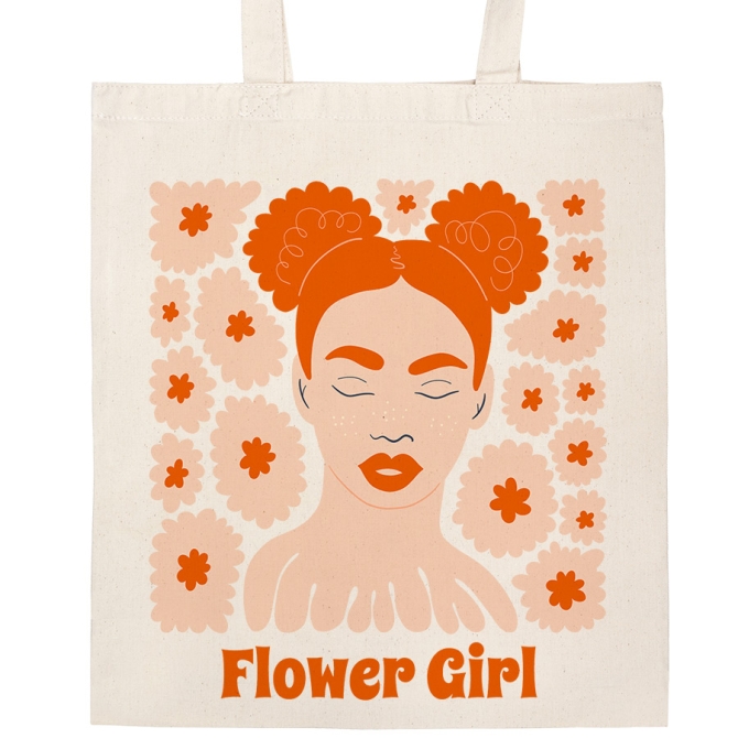 Tote bag  personnaliser - Flower girl 