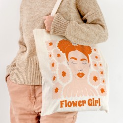 Tote bag  personnaliser - Flower girl. n1