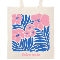 Tote bag  personnaliser - Fleurs tropicales roses