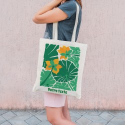 Tote bag  personnaliser - Feuilles tropicales. n6