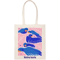 Tote bag  personnaliser - Perroquets bleus. n2