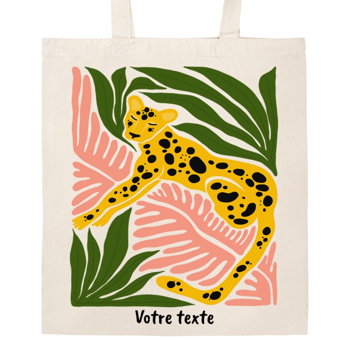 Tote bag  personnaliser - Le gupard 