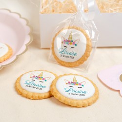 Biscuit personnalis - Licorne fleurs. n1