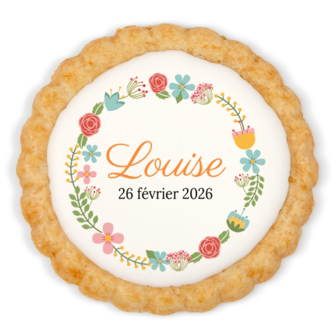 Biscuit personnalis - Couronne de fleurs 