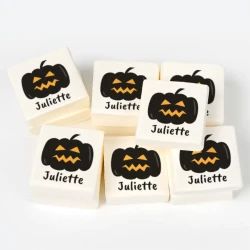 12 Guimauves Halloween personnalises - Citrouille. n1