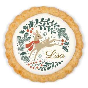 Biscuit personnalisé - Noël Biche