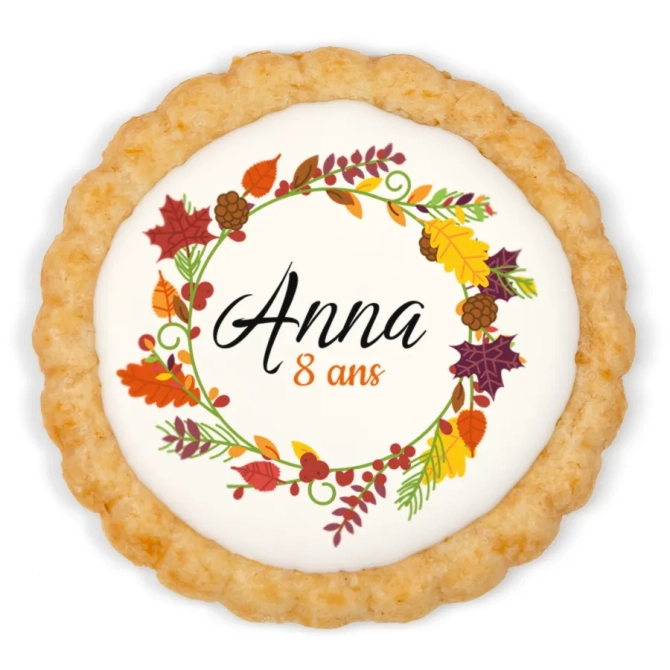 Biscuit personnalisé - Couronne d automne 