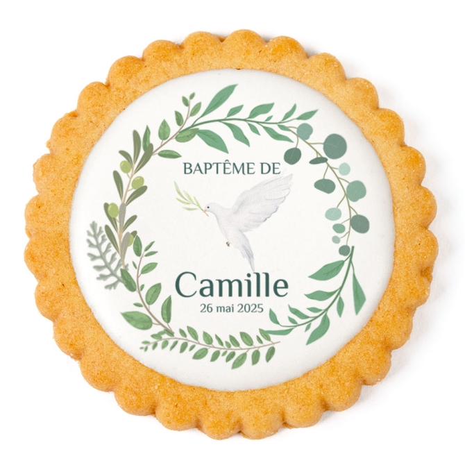 Biscuit personnalis - Baptme Colombe 