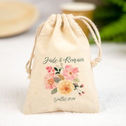 2 Pochons  personnaliser - Fleurs pastelles. n1