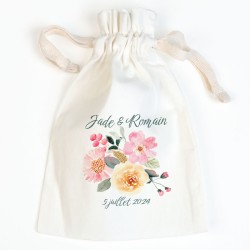 2 Pochons  personnaliser - Fleurs pastelles. n2