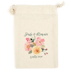 2 Pochons  personnaliser - Fleurs pastelles. n4