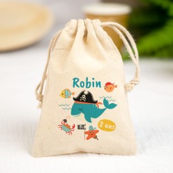 2 Pochons à personnaliser - Baleine Pirate. n°1