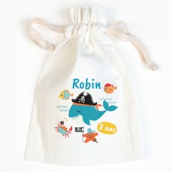 2 Pochons à personnaliser - Baleine Pirate. n°2
