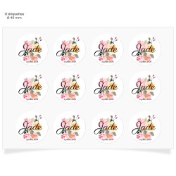 Etiquettes adhsives  personnaliser - Fleurs pastelles. n2