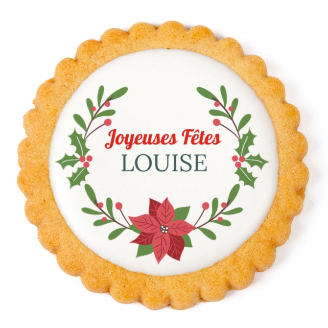 Biscuit personnalisé - Joyeuses Fêtes 