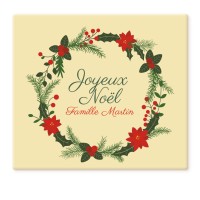 2 Embouts de bûche à personnaliser - Couronne de Noël