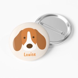 Badge à personnaliser - Chien Beagle. n°1